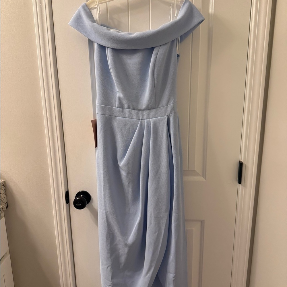 BHLDN Strapless Light Blue Dress